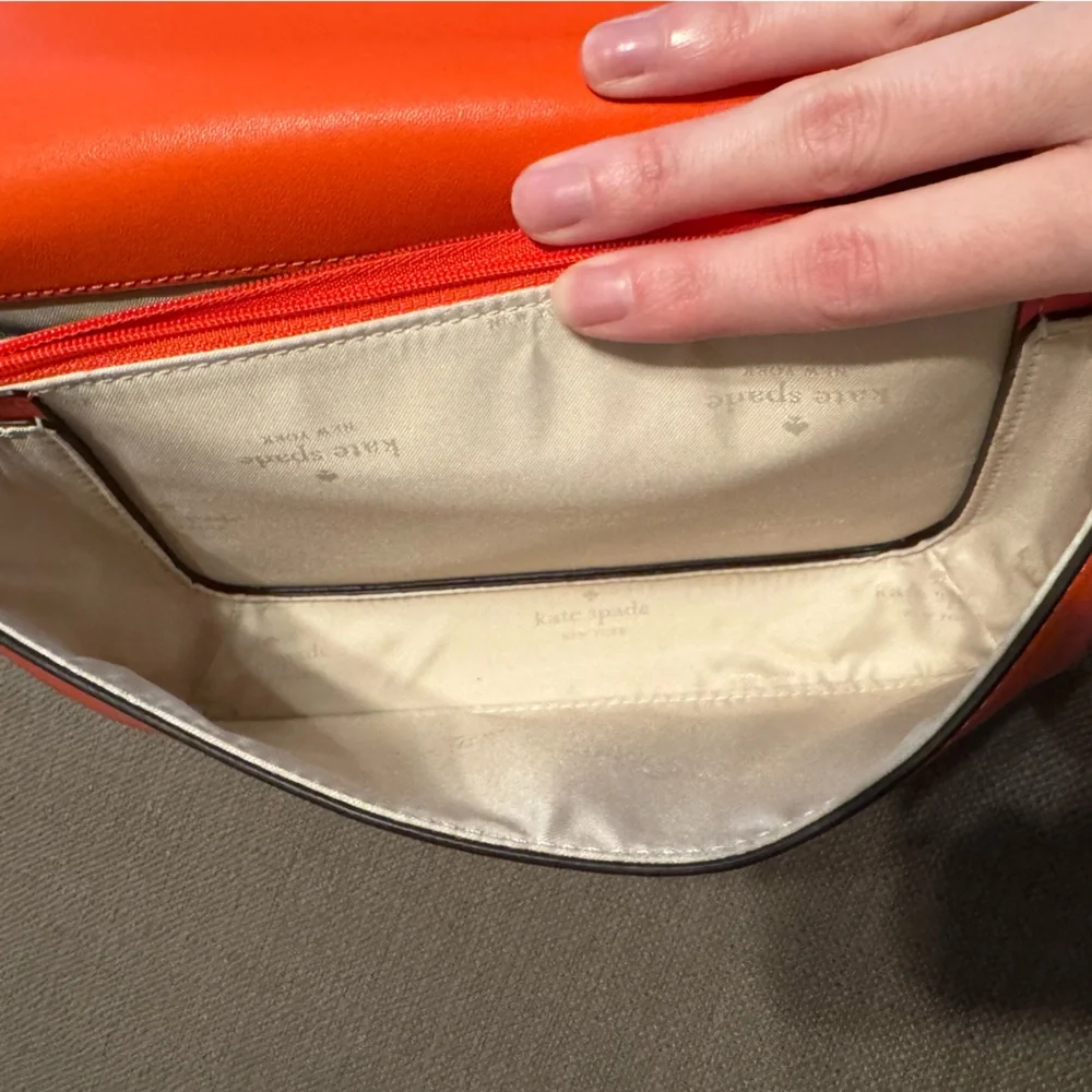 Kate Spade Buddie Smooth Leather Shoulder Bag Magma NWT - Picture 8 of 10